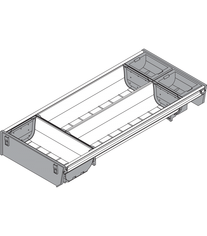 ORGA-LINE wkład z pojemnikami  częściowe wypełnienie   do szuflady standardowej TANDEMBOX  dł. NL 450 mm  szer. kor