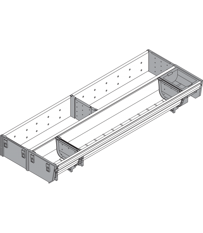 ORGA-LINE wkład kombi  częściowe wypełnienie   do szuflady standardowej TANDEMBOX  dł. NL 550 mm  szer. korpusu KB 