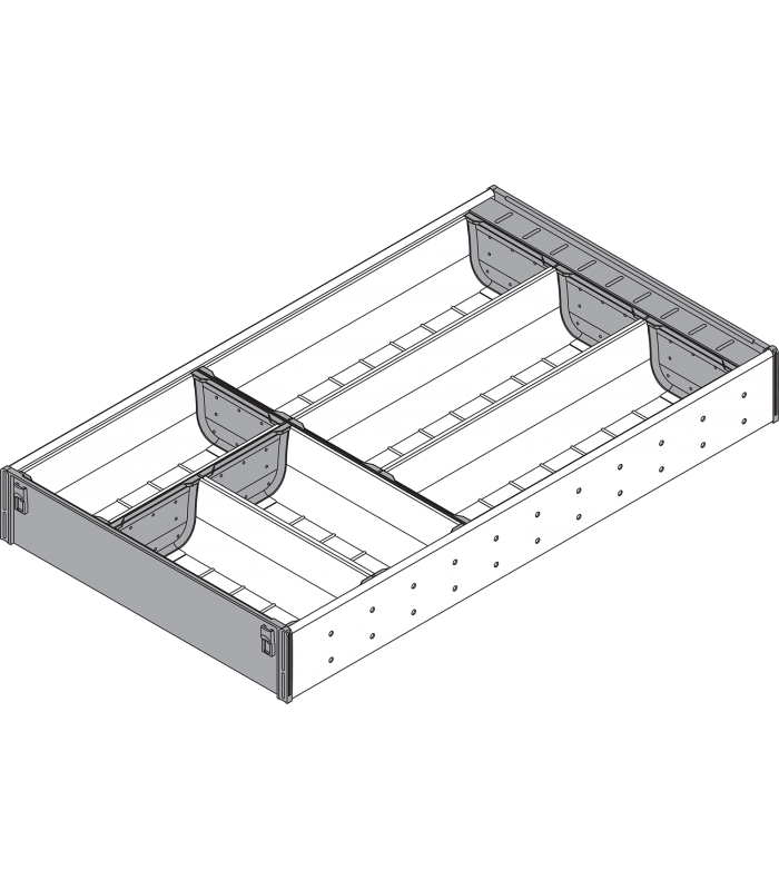 ORGA-LINE wkład z pojemnikami  częściowe wypełnienie   do szuflady standardowej TANDEMBOX  dł. NL 500 mm  szer. 282