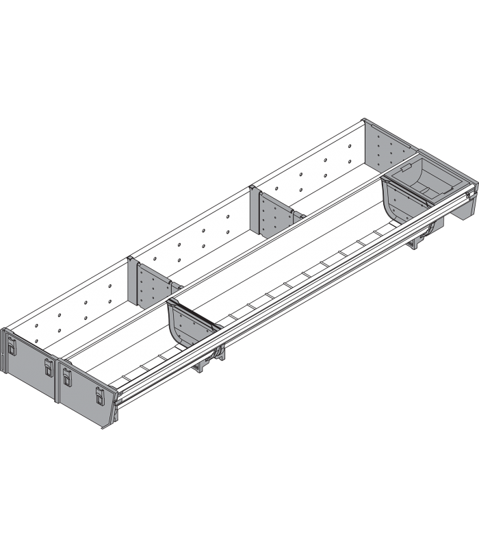 ORGA-LINE wkład kombi  częściowe wypełnienie   do szuflady standardowej TANDEMBOX  dł. NL 650 mm  szer. korpusu KB