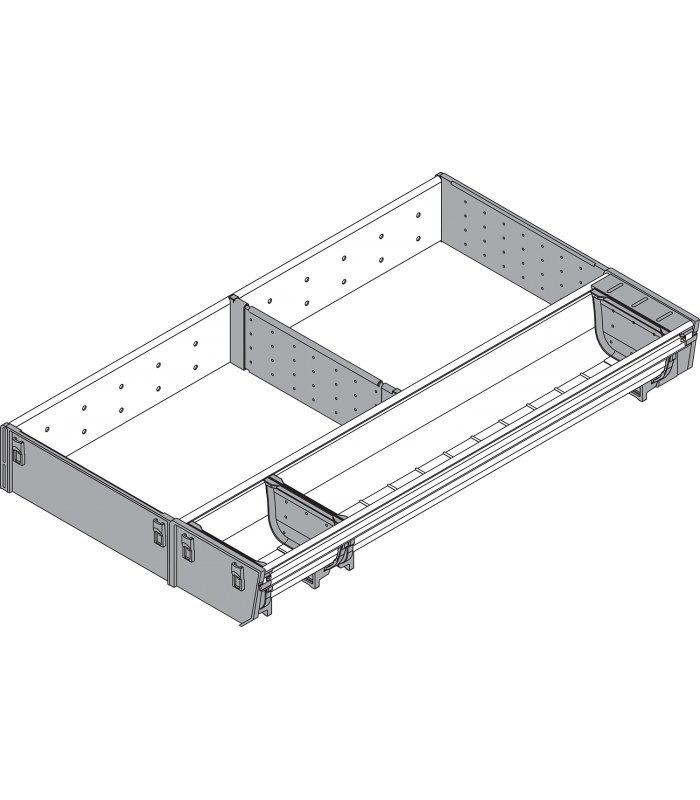 ORGA-LINE wkład kombi  częściowe wypełnienie   do szuflady standardowej TANDEMBOX  dł. NL 500 mm  szer. korpusu KB 