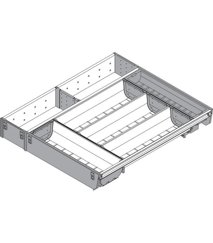 ORGA-LINE wkład kombi  częściowe wypełnienie   do szuflady standardowej TANDEMBOX  dł. NL 450 mm  szer. korpusu KB 