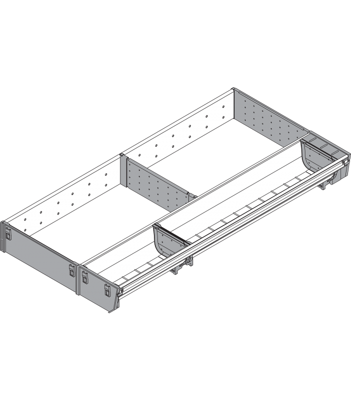ORGA-LINE wkład kombi  częściowe wypełnienie   do szuflady standardowej TANDEMBOX  dł. NL 600 mm  szer. korpusu KB 