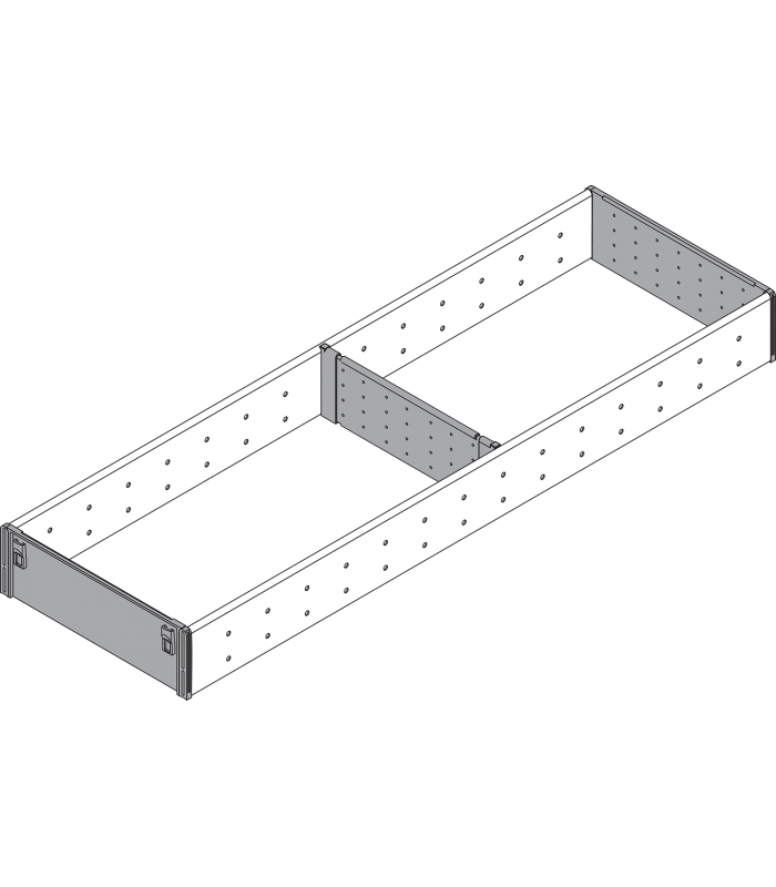 ORGA-LINE wkład z przegródkami  częściowe wypełnienie   do szuflady standardowej TANDEMBOX  dł. NL 650 mm  szer. k