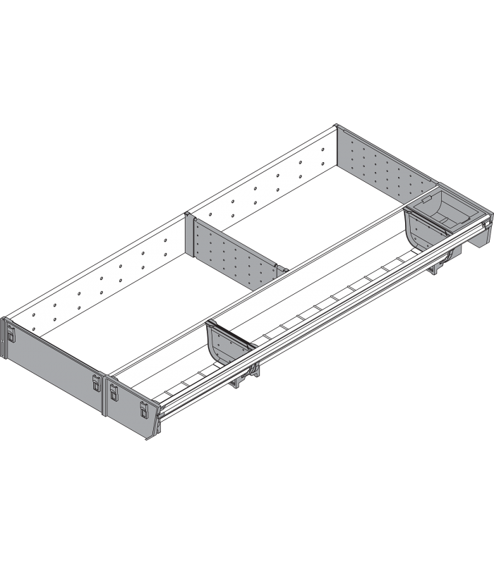 ORGA-LINE wkład kombi  częściowe wypełnienie   do szuflady standardowej TANDEMBOX  dł. NL 650 mm  szer. korpusu KB