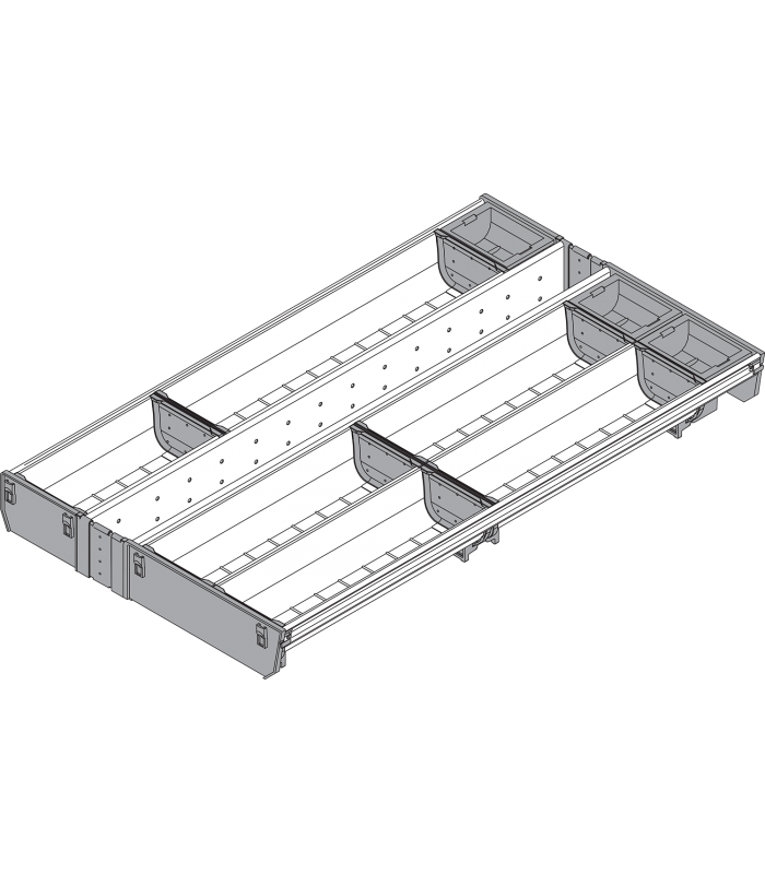ORGA-LINE wkład z pojemnikami  całkowite wypełnienie   do szuflady standardowej TANDEMBOX  dł. NL 650 mm  szer. korp