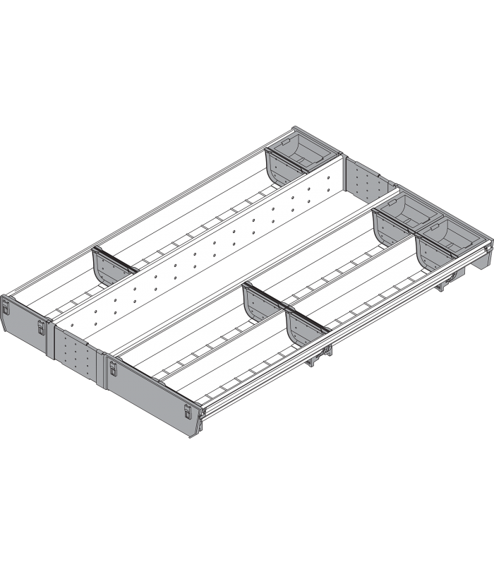 ORGA-LINE wkład z pojemnikami  całkowite wypełnienie   do szuflady standardowej TANDEMBOX  dł. NL 650 mm  szer. korp