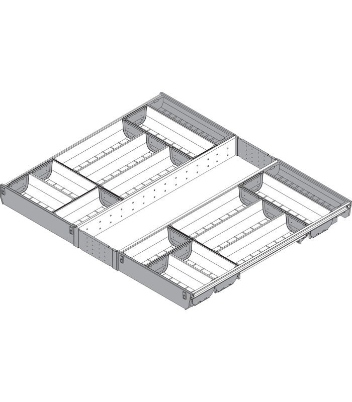 ORGA-LINE wkład z pojemnikami  całkowite wypełnienie   do szuflady standardowej TANDEMBOX  dł. NL 650 mm  szer. korp