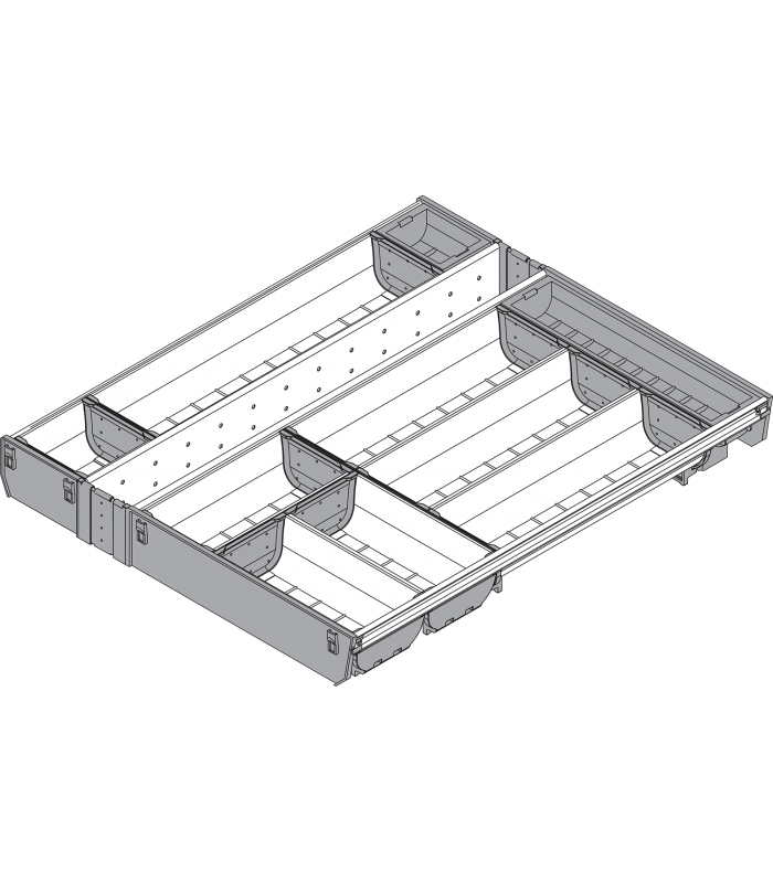 ORGA-LINE wkład z pojemnikami  całkowite wypełnienie   do szuflady standardowej TANDEMBOX  dł. NL 550 mm  szer. korp