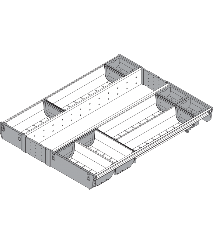 ORGA-LINE wkład z pojemnikami  całkowite wypełnienie   do szuflady standardowej TANDEMBOX  dł. NL 550 mm  szer. korp