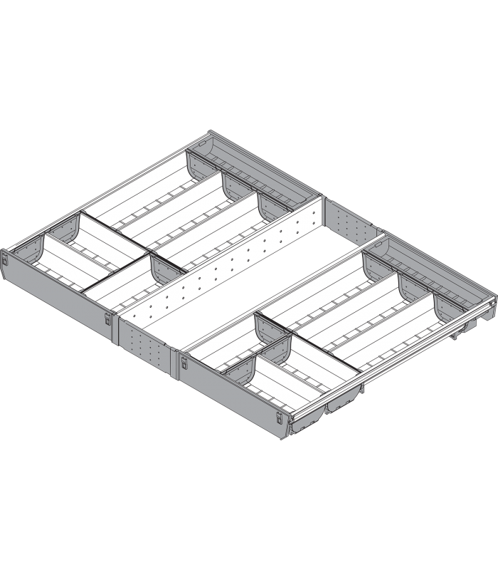 ORGA-LINE wkład z pojemnikami  całkowite wypełnienie   do szuflady standardowej TANDEMBOX  dł. NL 550 mm  szer. korp