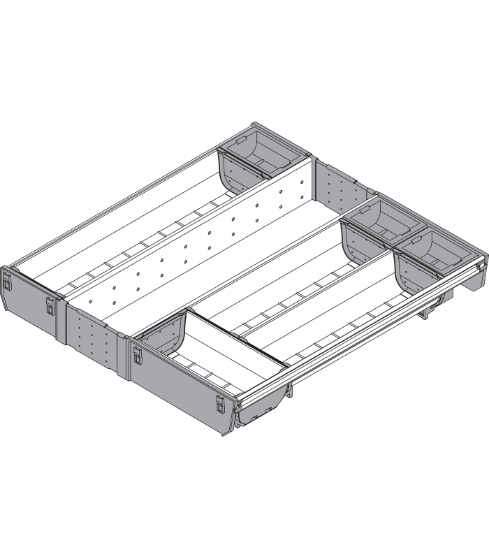 ORGA-LINE wkład z pojemnikami  całkowite wypełnienie   do szuflady standardowej TANDEMBOX  dł. NL 450 mm  szer. korp