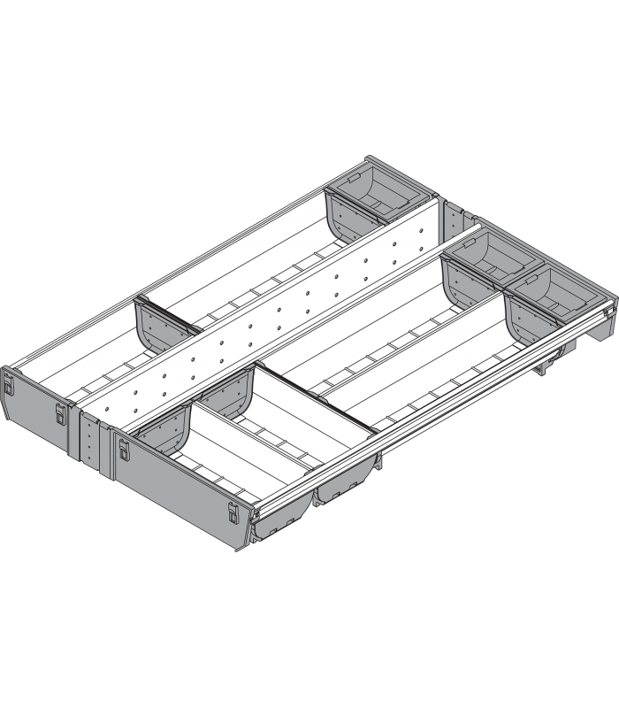 ORGA-LINE wkład z pojemnikami  całkowite wypełnienie   do szuflady standardowej TANDEMBOX  dł. NL 550 mm  szer. korp