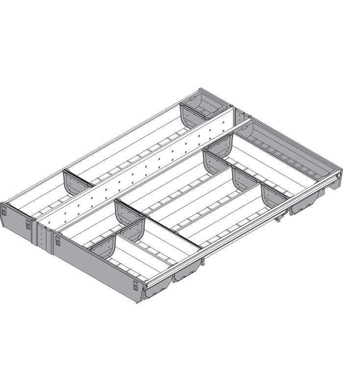ORGA-LINE wkład z pojemnikami  całkowite wypełnienie   do szuflady standardowej TANDEMBOX  dł. NL 650 mm  szer. korp