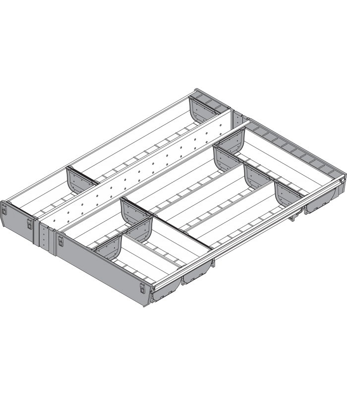 ORGA-LINE wkład z pojemnikami  całkowite wypełnienie   do szuflady standardowej TANDEMBOX  dł. NL 600 mm  szer. korp