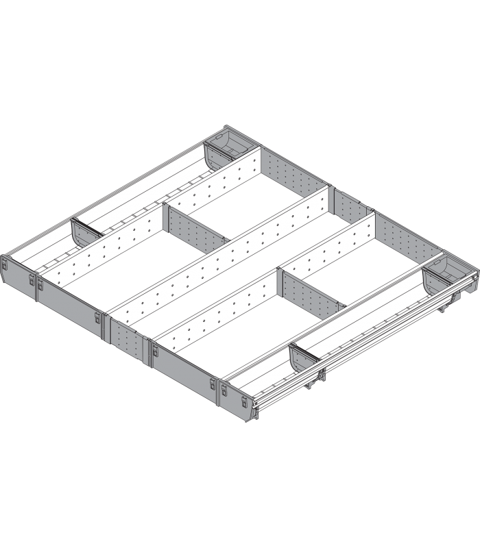 ORGA-LINE wkład kombi  całkowite wypełnienie   do szuflady standardowej TANDEMBOX  dł. NL 650 mm  szer. korpusu KB 8
