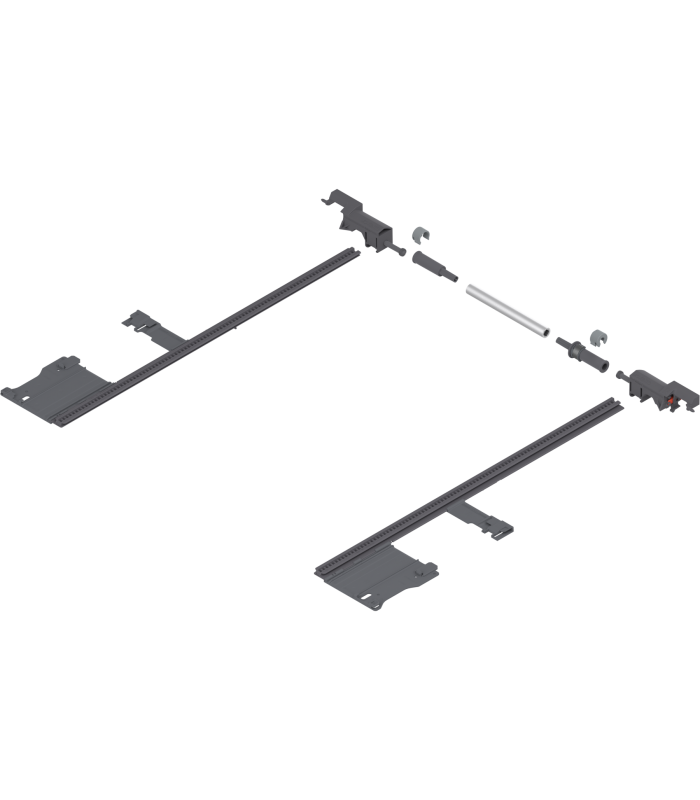 MOVENTO Stabilizacja boczna  dł. 400 mm  KB 1400 mm  pełen wysuw  do przycięcia  R7037 ciemnoszara ZS7M400MU