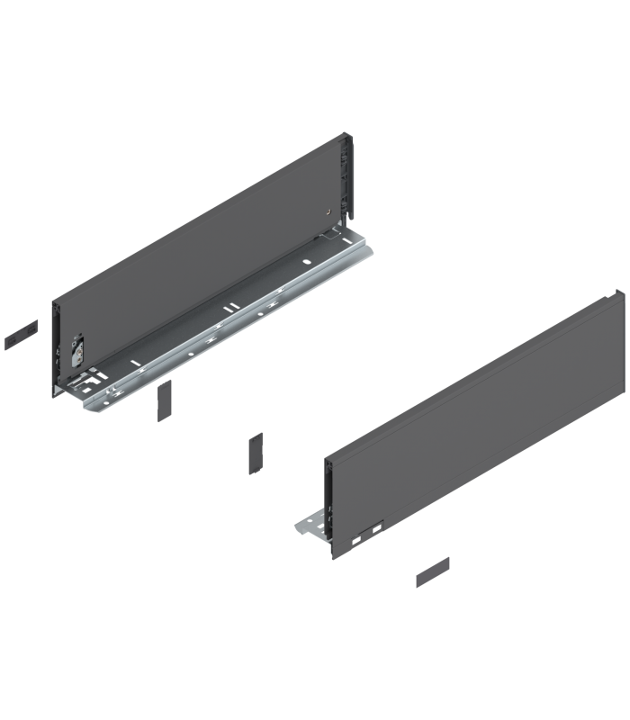 Bok szuflady LEGRABOX  wysokość K  128.5 mm   dł. 450 mm  lewy/prawy  do LEGRABOX pure  antracyt mat 770K4502S