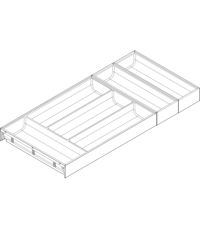 AMBIA-LINE  wkład na sztućce do szuflady standardowej LEGRABOX  tworzywo sztuczne/stal  6 przegródka na sztućce  dł