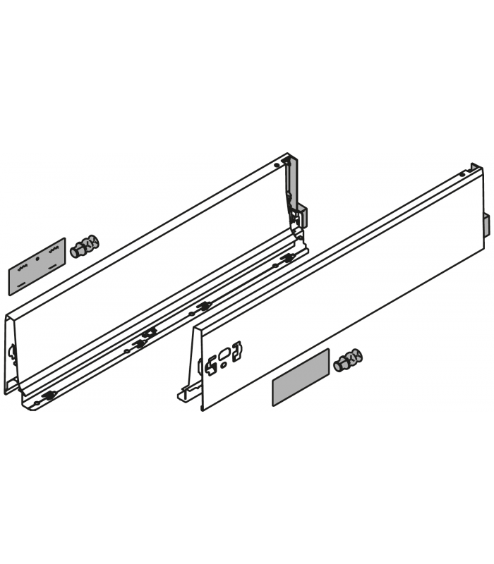 Bok szuflady TANDEMBOX  wysokość K  115 mm   dł. 650 mm  lewy/prawy  do TANDEMBOX antaro  biała 378K6502SA
