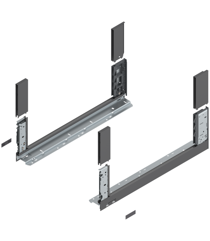 Bok szuflady LEGRABOX  wysokość C  177 mm   dł. 550 mm  lewy/prawy  do LEGRABOX free  antracyt mat 780C5502S