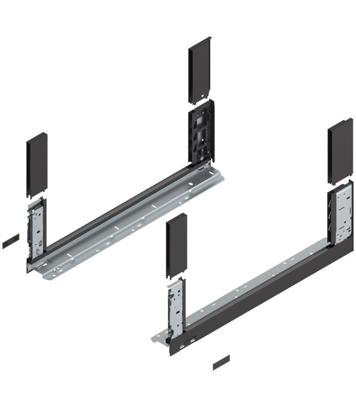 Bok szuflady LEGRABOX  wysokość C  177 mm   dł. 550 mm  lewy/prawy  do LEGRABOX free  brunatnoczarny mat 780C5502S