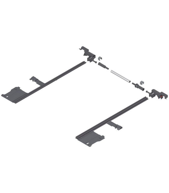 LEGRABOX Stabilizacja boczna  dł. 400 mm  KB 1400 mm  pełen wysuw  do przycięcia  R7037 ciemnoszara ZS7M400LU