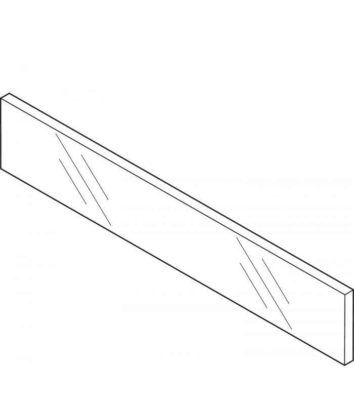 LEGRABOX element dekoracyjny - przód  wysokość 70 mm  szer. korpusu KB 1200 mm  18/19 mm   szkło przezroczyste  do L