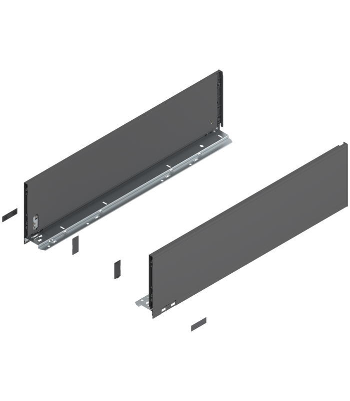 Bok szuflady LEGRABOX  wysokość C  177 mm   dł. 650 mm  lewy/prawy  do LEGRABOX pure  antracyt mat 770C6502S