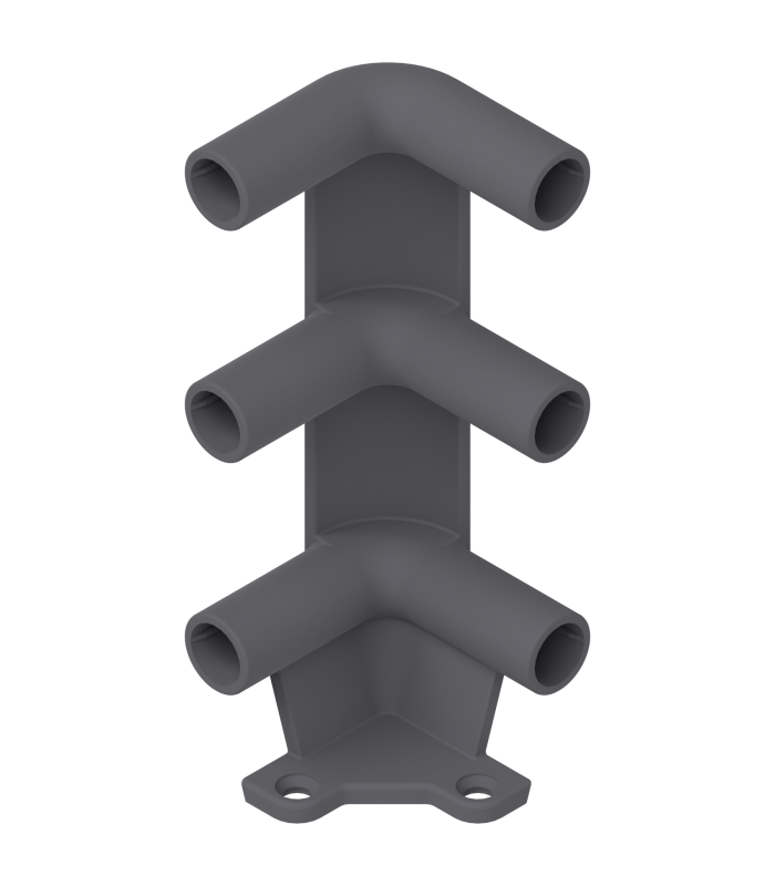 Narożnik szuflady tackowej do trzech relingów  R7037 ciemnoszara ZTU.00D0
