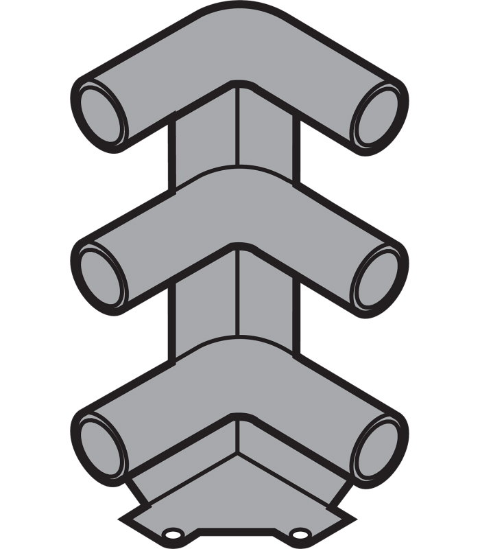 Narożnik szuflady tackowej do trzech relingów  R9001 kremowo-biała ZTU.00D0