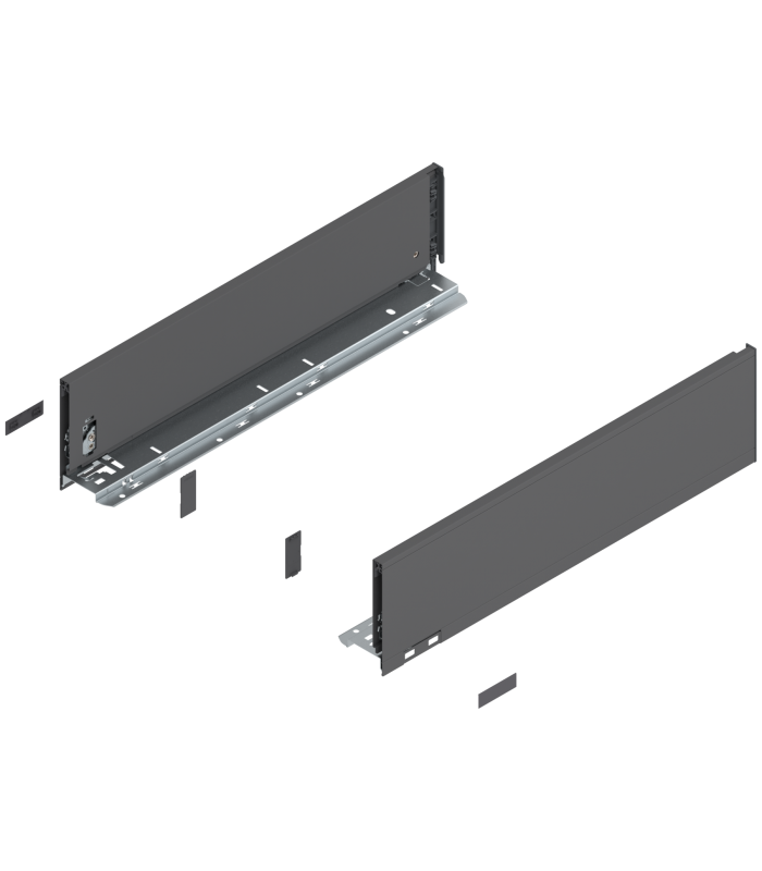 Bok szuflady LEGRABOX  wysokość K  128.5 mm   dł. 500 mm  lewy/prawy  do LEGRABOX pure  antracyt mat 770K5002S