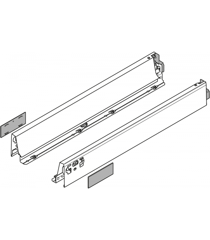 Bok szuflady TANDEMBOX  wysokość N  68 mm   dł. 550 mm  lewy/prawy  do TANDEMBOX intivo/antaro  R9006 szara