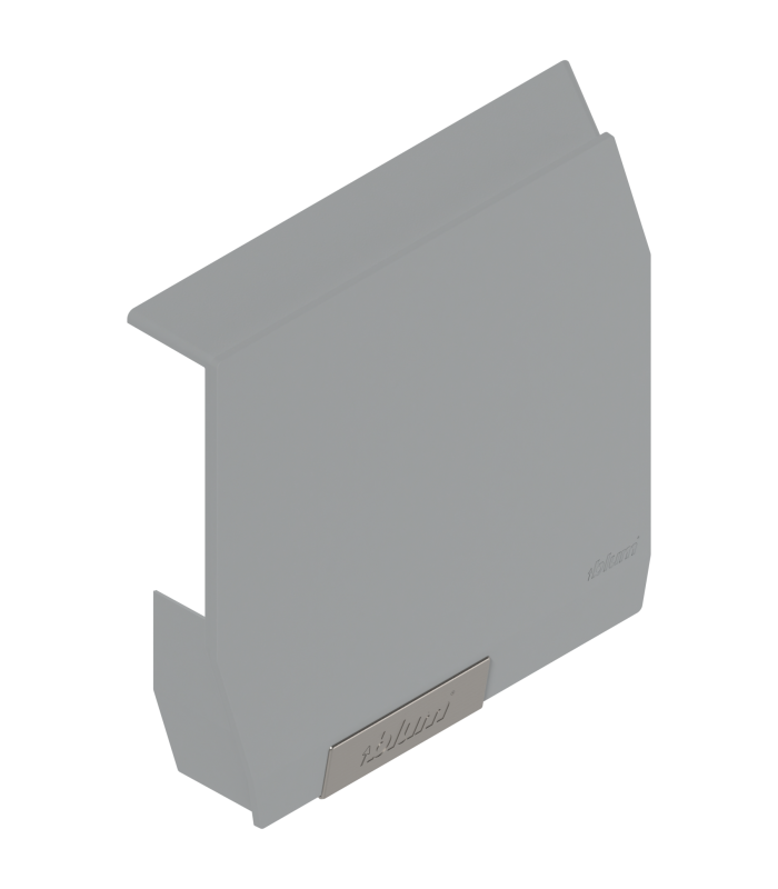 AVENTOS HK-S do małych frontów uchylnych  zaślepka  z zamontowaną małą zaślepką  lewa  jasnoszary/inox