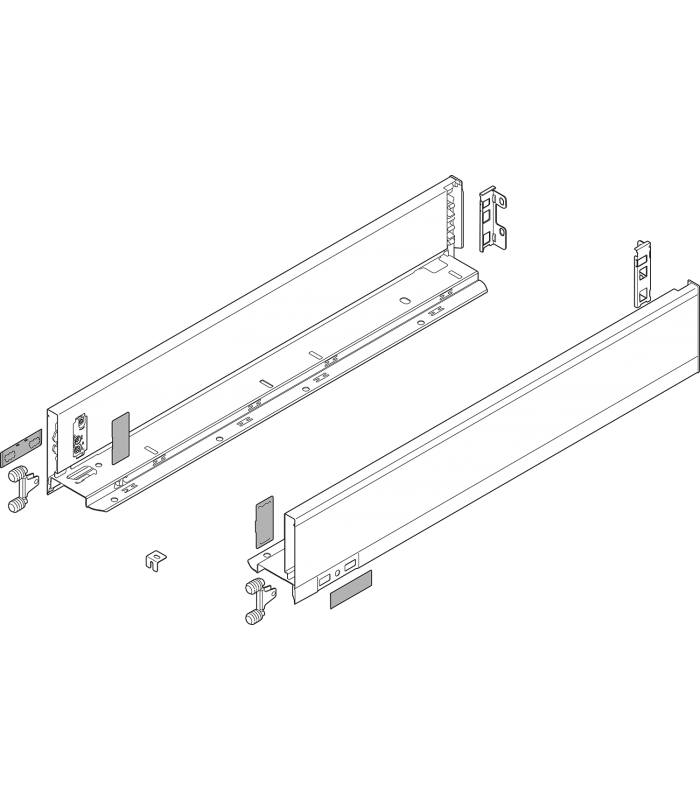 Bok szuflady LEGRABOX  wysokość M  90.5 mm   dł. 300 mm  lewy/prawy  do LEGRABOX pure  antracyt mat 770M3002S