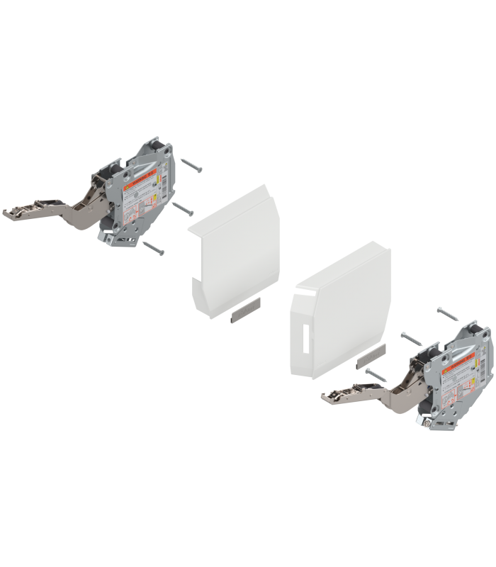 AVENTOS HK-S do małych frontów uchylnych  siłownik  współczynnik mocy 220-500 przy 2 szt.  jedwabiście biały/inox