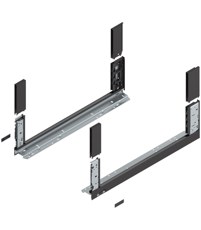 Bok szuflady LEGRABOX  wysokość C  177 mm   dł. 600 mm  lewy/prawy  do LEGRABOX free  brunatnoczarny mat 780C6002S
