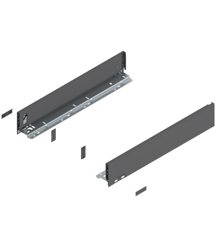 Bok szuflady LEGRABOX  wysokość M  90.5 mm   dł. 500 mm  lewy/prawy  do LEGRABOX pure  antracyt mat 770M5002S