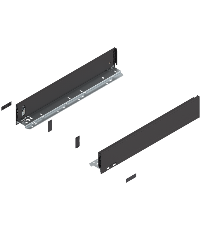 Bok szuflady LEGRABOX  wysokość M  90.5 mm   dł. 500 mm  lewy/prawy  do LEGRABOX pure  brunatnoczarny mat 770M5002S