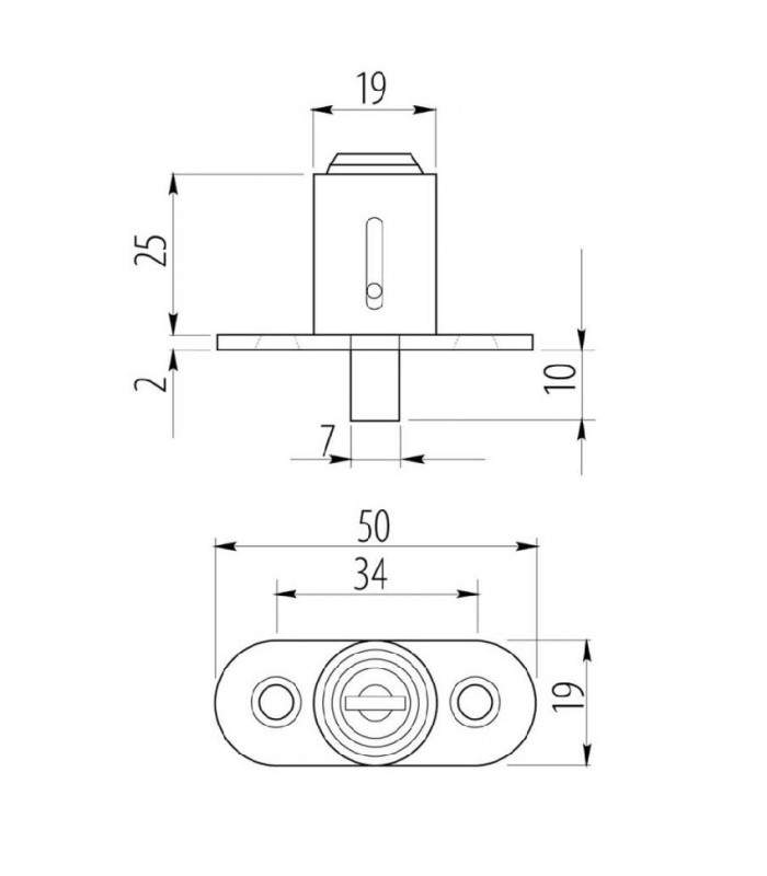 Zamek bolcowy 105 (chrom)