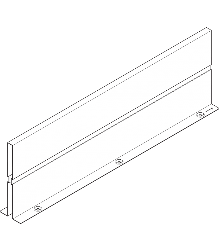 ORGA-LINE Ścianka działowa  dł. 500 mm  do szuflady z wysokim frontem TANDEMBOX intivo/antaro  R9006 szara Z46L470S