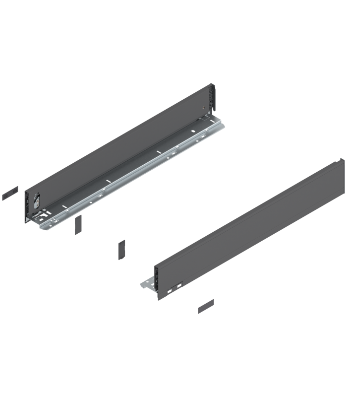 Bok szuflady LEGRABOX  wysokość M  90.5 mm   dł. 600 mm  lewy/prawy  do LEGRABOX pure  antracyt mat 770M6002S