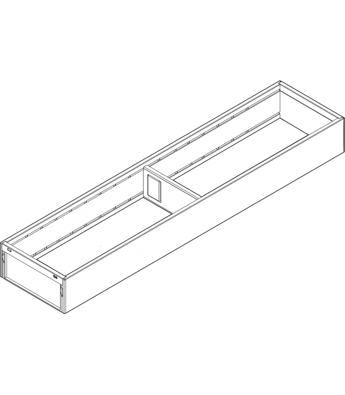 AMBIA-LINE  ramki do szuflady standardowej LEGRABOX  stal  dł. 500 mm  szerokość 100 mm  antracyt mat ZC7S500RS1