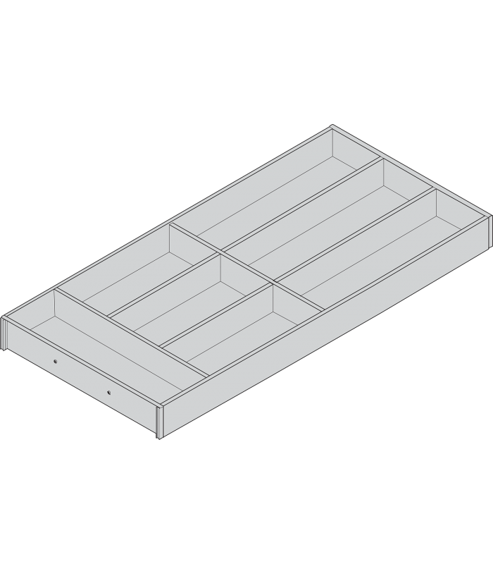 AMBIA-LINE  wkład na sztućce do szuflady standardowej LEGRABOX  w opcji drewnopodobnej  7 przegródka na sztućce  dł