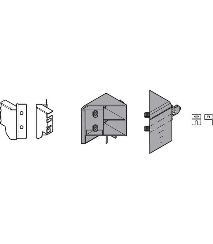 Mocowanie frontu TANDEMBOX  wys. M  EXPANDO  zestaw  SPACE CORNER  R737ciemnoszary/niklowany ZSF.340E.M1