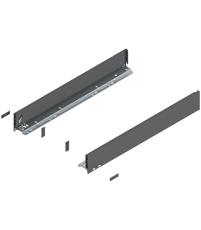 Bok szuflady LEGRABOX  wysokość M  90.5 mm   dł. 650 mm  lewy/prawy  do LEGRABOX pure  antracyt mat 770M6502S