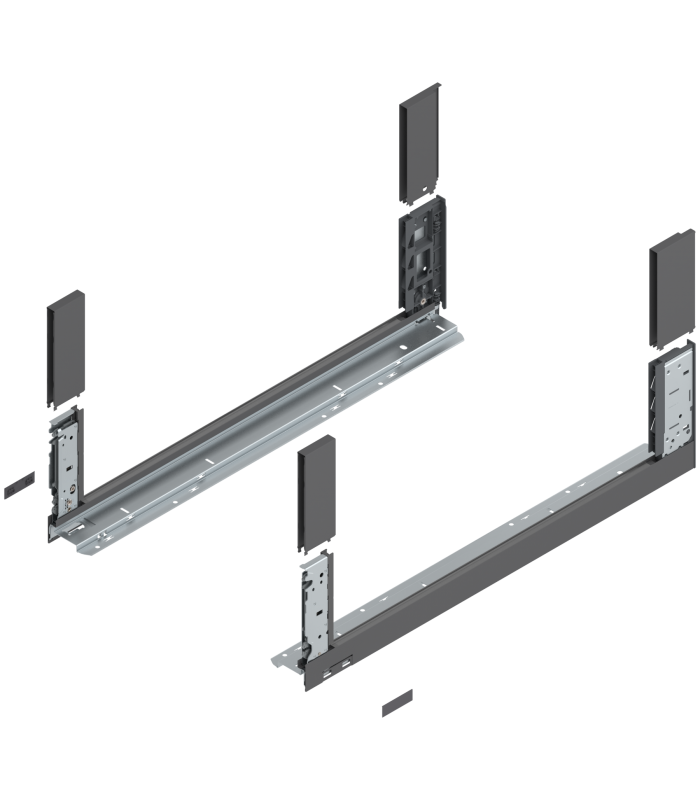 Bok szuflady LEGRABOX  wysokość C  177 mm   dł. 650 mm  lewy/prawy  do LEGRABOX free  antracyt mat 780C6502S