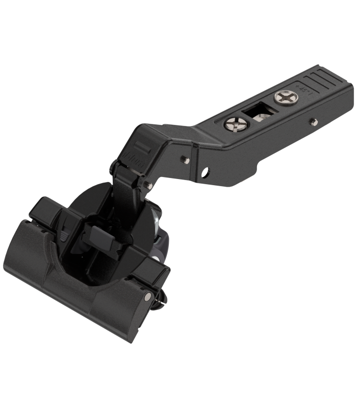 CLIP top BLUMOTION zawias kątowy 45  I  częściowo nakładany  puszka  INSERTA  czarny 79B9698