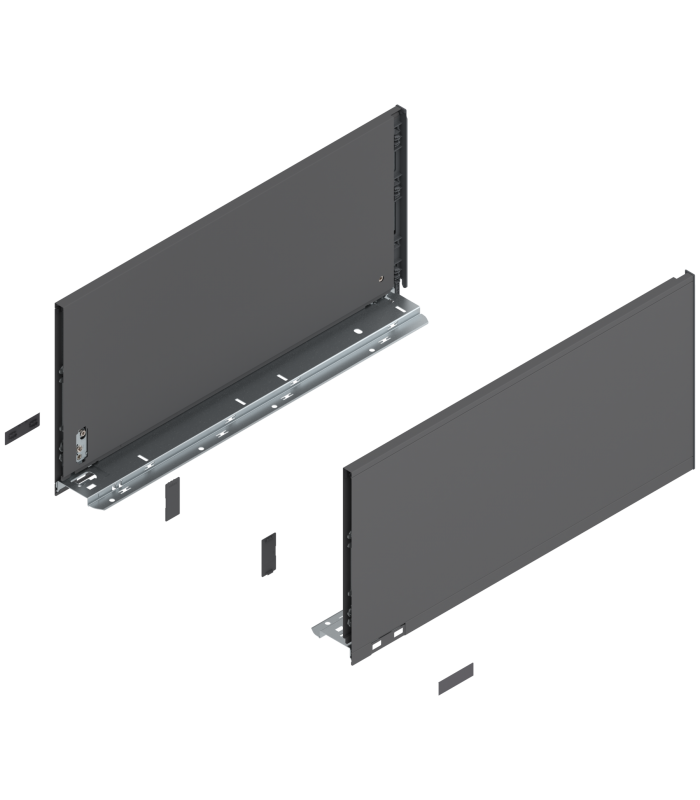 Bok szuflady LEGRABOX  wysokość F  241 mm   dł. 500 mm  lewy/prawy  do LEGRABOX pure  antracyt mat 770F5002S