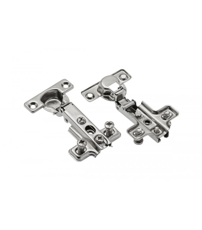 Zawias MINI prosty + prowadnik H-0 z eurowkrętem fi26mm